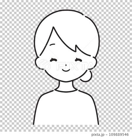 單色 | 微笑的女人插畫 | 休閒服 單色 | 微笑的女人插畫 | 休閒服 109889546