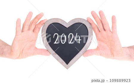 Small blackboard in the shape of an heart Small blackboard in the shape of an heart 109889923