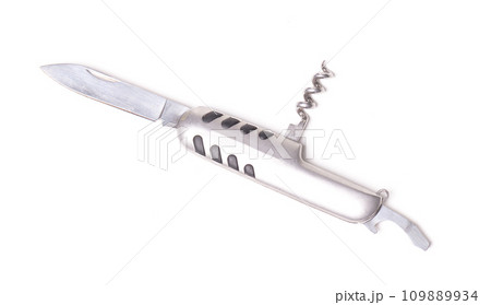 Simple camping knife on white background 109889934