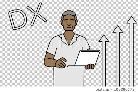 Image of DX, African senior man who succeeded in business improvement Image of DX, African senior man who succeeded in business improvement 109890578