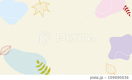 カラフルで抽象的な液体シェイプのフレームイラスト カラフルで抽象的な液体シェイプのフレームイラスト 109890836