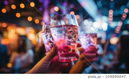 drinks making a toast at a festivity party drinks making a toast at a festivity party 109890847