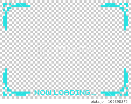 Cyberpunk pixel art frame horizontal position blue Cyberpunk pixel art frame horizontal position blue 109890873