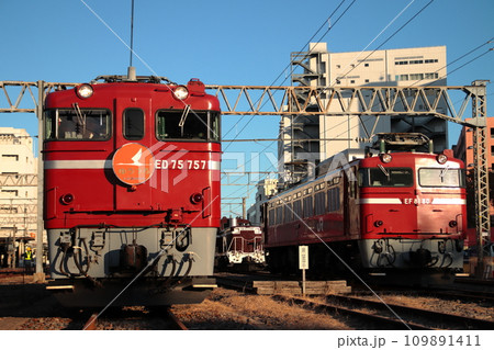 夕日に車体を美しく染める電気機関車たち_2023/12/2撮影 109891411