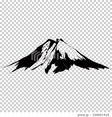 山の墨絵風イラスト　ベクター 109891426