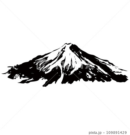 山の墨絵風イラスト　ベクター 109891429