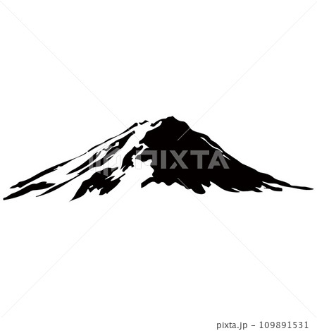 山の墨絵風イラスト　ベクター 109891531