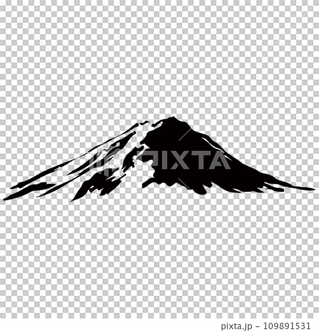 山の墨絵風イラスト　ベクター 109891531