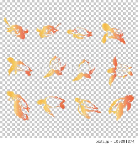 Set of yellow and red turtle illustration materials vector Set of yellow and red turtle illustration materials vector 109891874