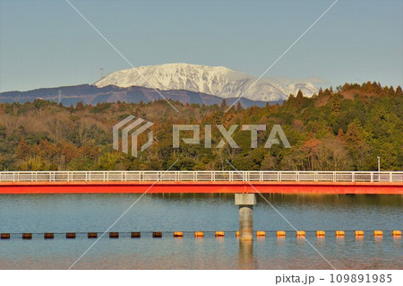 打上調整池からの積雪した伊吹山 打上調整池からの積雪した伊吹山 109891985