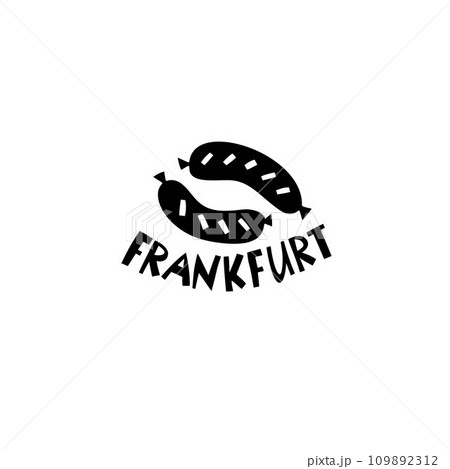 Vector Hand Drawn Germany Label. Travel Europe Illustration. Hand Written Lettering Illustration. Germany Symbol Logo 109892312