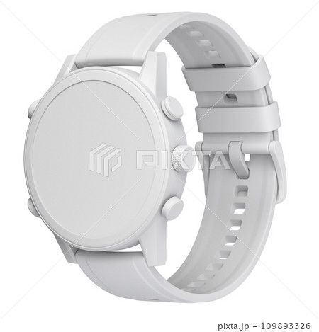 Clay render of men sport watch isolated on white background - 3D illustration 109893326