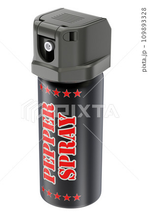Pepper spray bottle can isolated on white background - 3D illustration 109893328