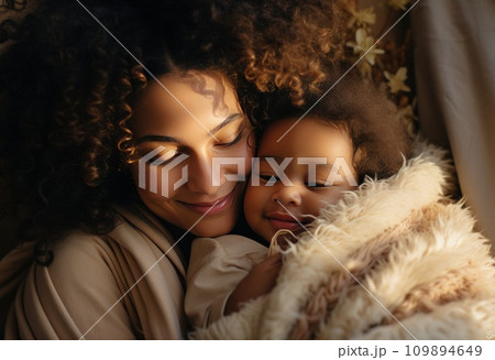 mother holding baby during family day 109894649