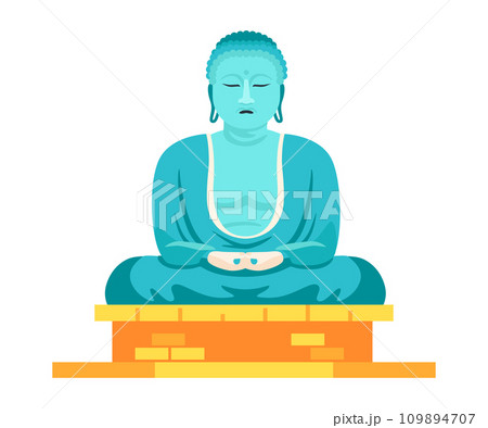 Buddha statue - modern flat design style single isolated image Buddha statue - modern flat design style single isolated image 109894707