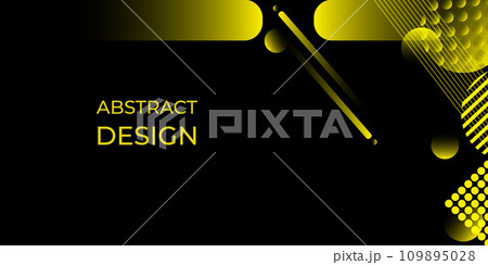 Black with bright lines and shapes background for posters, stories, product advertisements, booklets, flyers 109895028
