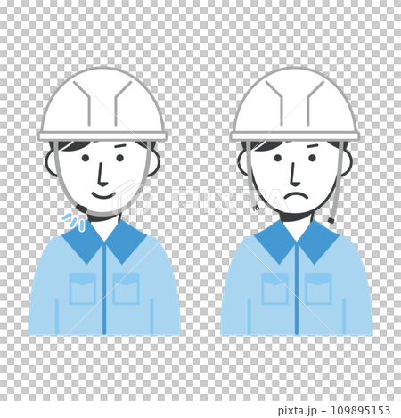 Good and bad examples of how to wear a helmet 109895153