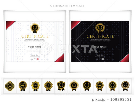 賞状127（横）certificate　award　表彰状　celebration 109895351