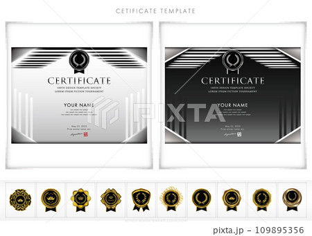 賞状126（横）certificate　award　表彰状　celebration 109895356