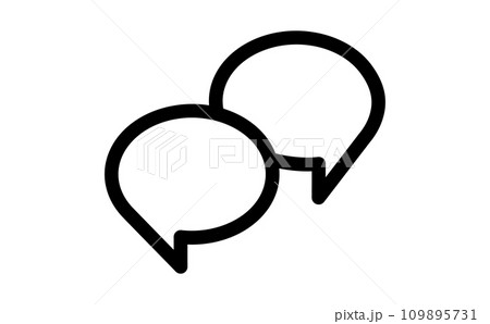 2つの円形の吹き出しメッセージの線画アイコン 109895731