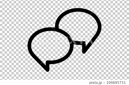 兩個圓形語音氣泡訊息的線條畫圖標 兩個圓形語音氣泡訊息的線條畫圖標 109895731