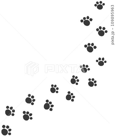 ペットで飼う犬や猫の可愛い肉球イラスト 109895963
