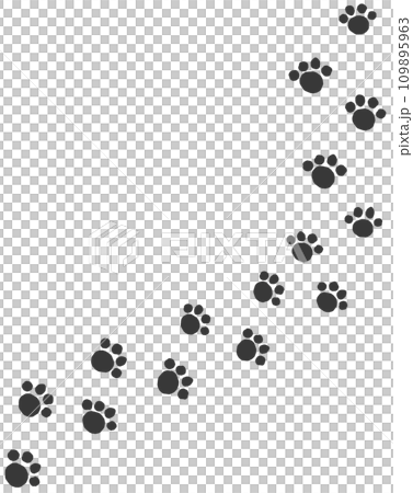ペットで飼う犬や猫の可愛い肉球イラスト 109895963