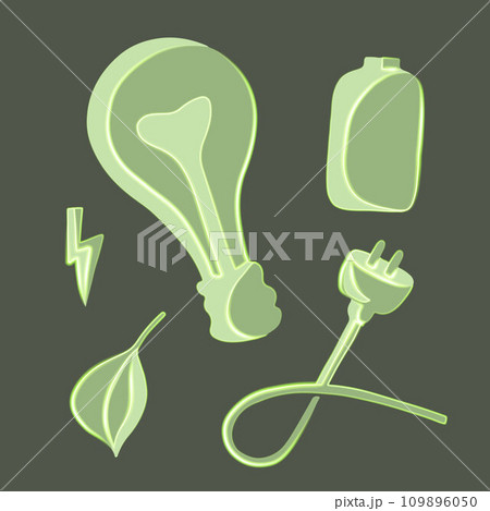 Vector set of energy conservation and alternative power replacement. Vector set of energy conservation and alternative power replacement. 109896050