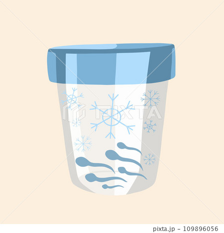 Vector isolated illustration of sperm freezing. Sperm donation. 109896056