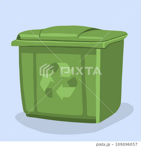 Vector isolated illustration of trash can with recycling sign. 109896057