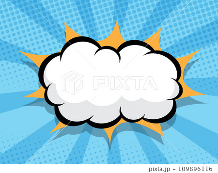abstract comic book, pop art cartoon background with blank speech bubble 109896116
