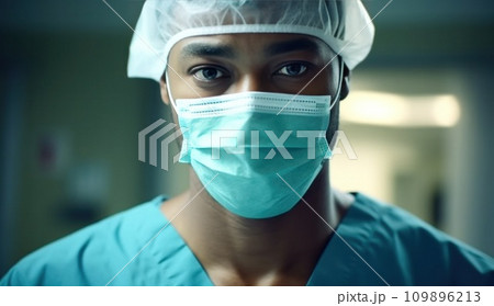 male surgeon with surgical scrubs in his scrubs medical male surgeon with surgical scrubs in his scrubs medical 109896213