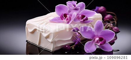 soaps with natural ingredients of opulent purple orchid flowers soaps with natural ingredients of opulent purple orchid flowers 109896281