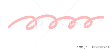 シンプルな手書きのくるくるした線 - おしゃれでかわいい落書きの素材 - ピンク色のあしらい 109896523