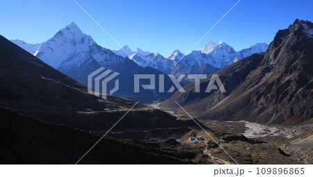 Prayer flags and Mount Ama Dablam, Nepal. Prayer flags and Mount Ama Dablam, Nepal. 109896865