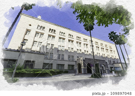 水彩画 神奈川県庁