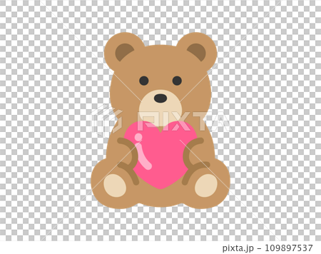 Illustration of a stuffed bear icon with a heart Illustration of a stuffed bear icon with a heart 109897537
