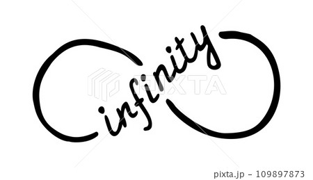 Infinity symbol hand drawn with ink brush 109897873