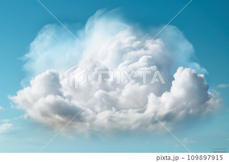 Floating Cumulus on Clear Background 109897915
