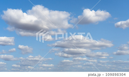 beautiful blue sky with white cumulus clouds for abstract background beautiful blue sky with white cumulus clouds for abstract background 109898304