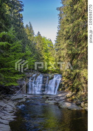 Waterfall Mumlava near Harachov, Giant Mountains (Krkonose), Eastern Bohemia, Czech Republic 109898770
