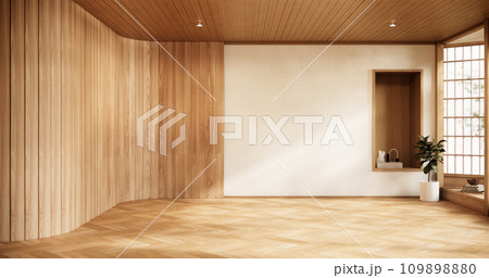 The shelf wall on modern room japanese style. 3D rendering The shelf wall on modern room japanese style. 3D rendering 109898880