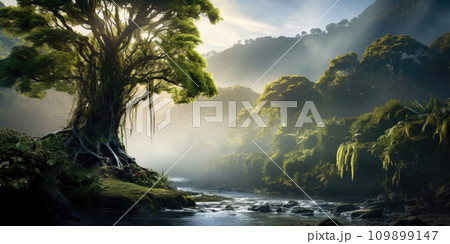 Tropical rain forest in Central America 109899147
