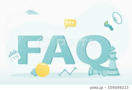 Frequently asked questions concept. Big FAQ...のイラスト素材 [109899223] - PIXTA