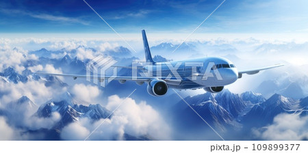 a plane flies in the sky at night 109899377