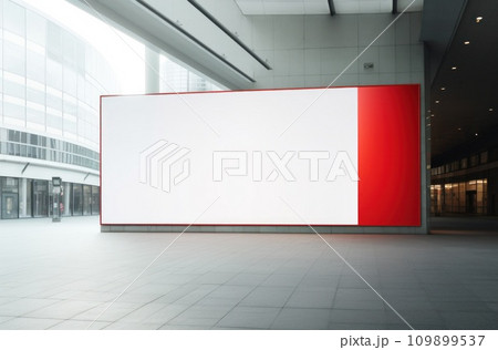 large billboards at the entrance of a public building large billboards at the entrance of a public building 109899537