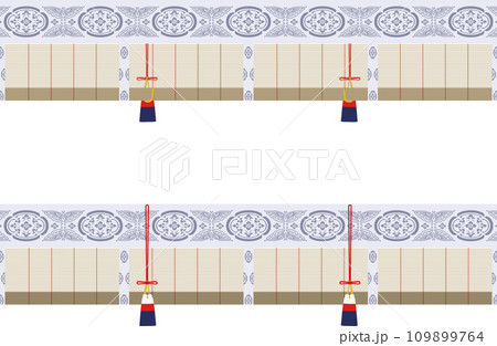 御簾。日本の伝統工芸の間仕切り 御簾。日本の伝統工芸の間仕切り 109899764