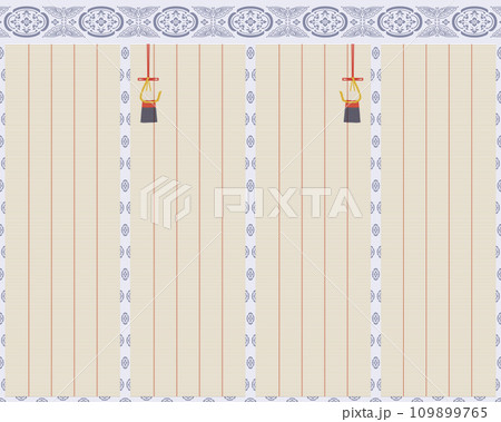 御簾。日本の伝統工芸の間仕切り 109899765