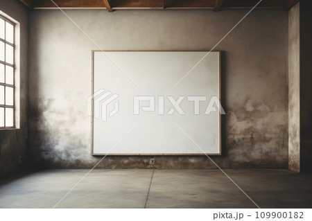 an empty billboard in an urban hallway 109900182