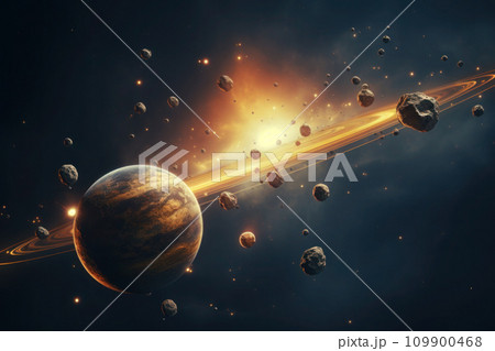 Solar system planets in space. Generative AI Solar system planets in space. Generative AI 109900468